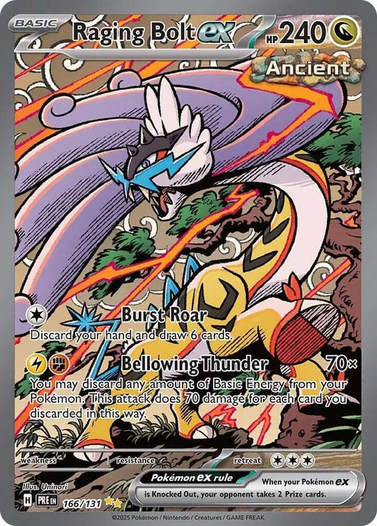 Raging Bolt ex Pokemon Special Illustration Rare 166/131 Prismatic Evolutions