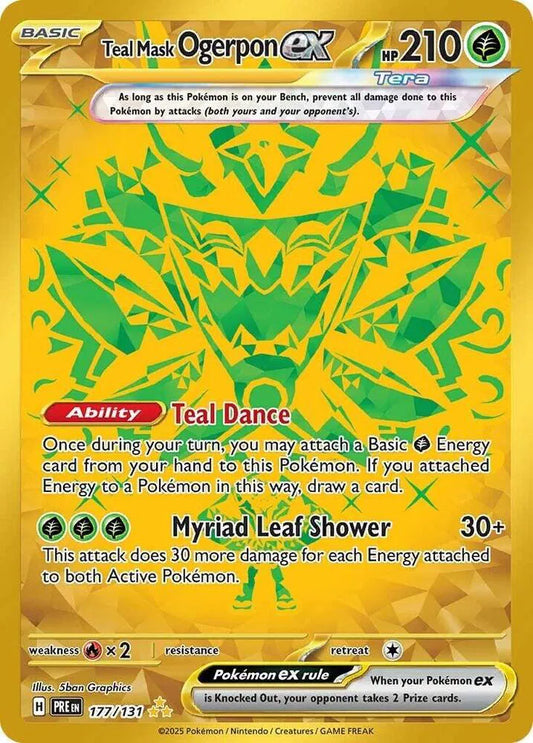 Teal Mask Ogerpon ex Pokemon • Hyper Rare 177/131 Prismatic Evolutions