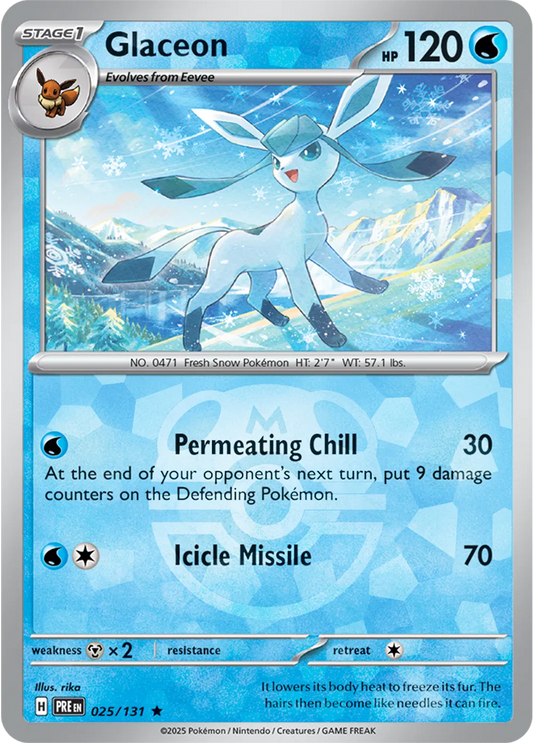Glaceon (Master Ball Pattern) Prismatic Evolutions Rare 025/131