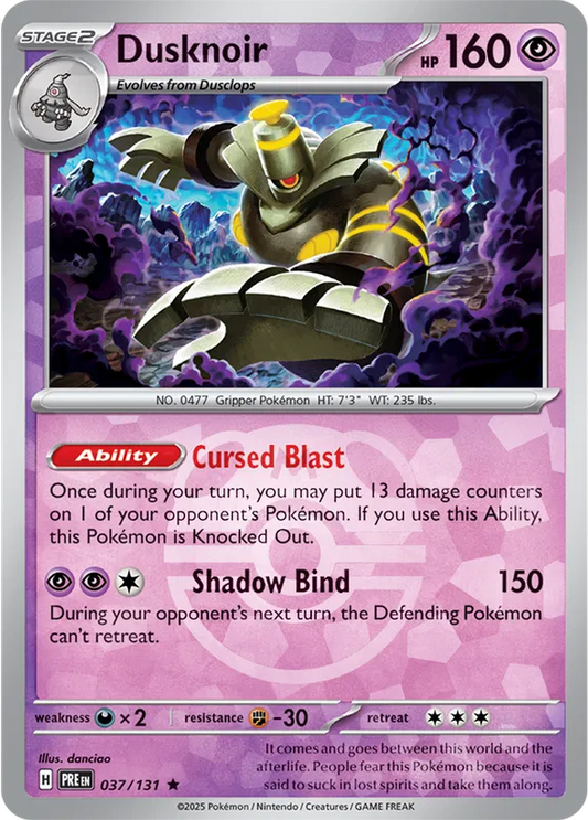 Dusknoir (Master Ball Pattern) Prismatic Evolutions Rare 037/131