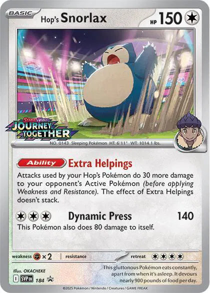 Hop's Snorlax (Prerelease) Scarlet & Violet Promo Promo 184