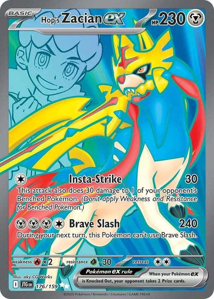Hop's Zacian ex Pokemon Ultra Rare 176/159 Journey Together