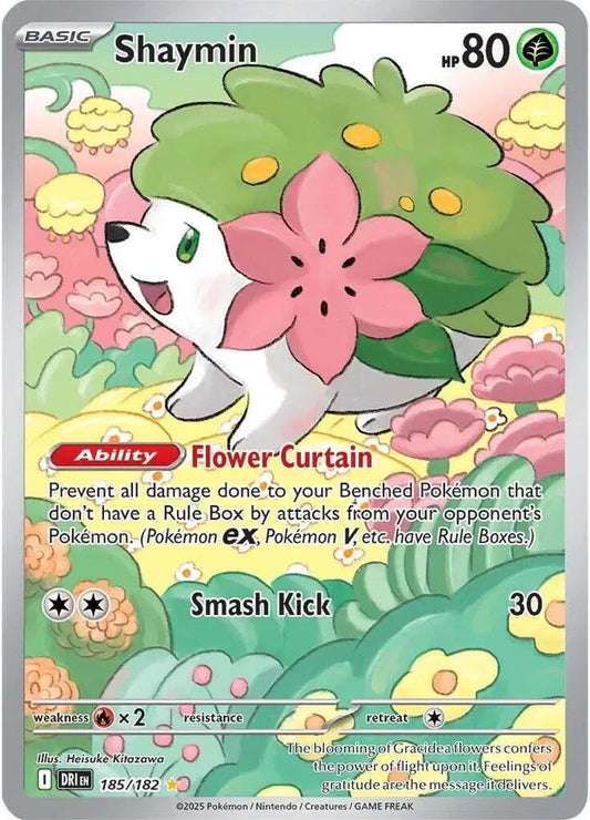 Shaymin Pokemon Illustration Rare 185/182 Destined Rivals - Near mint-mint (NM-MT)