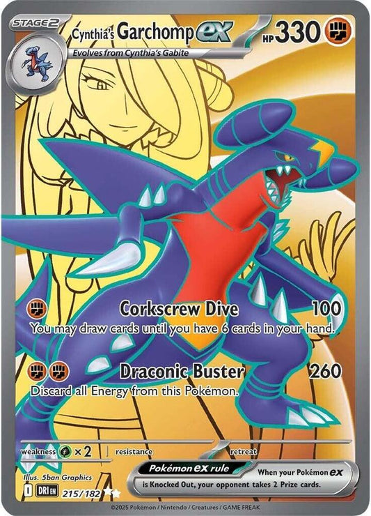 Cynthia's Garchomp ex Ultra Rare 215/182 Destined Rivals - Near mint-mint (NM-MT)