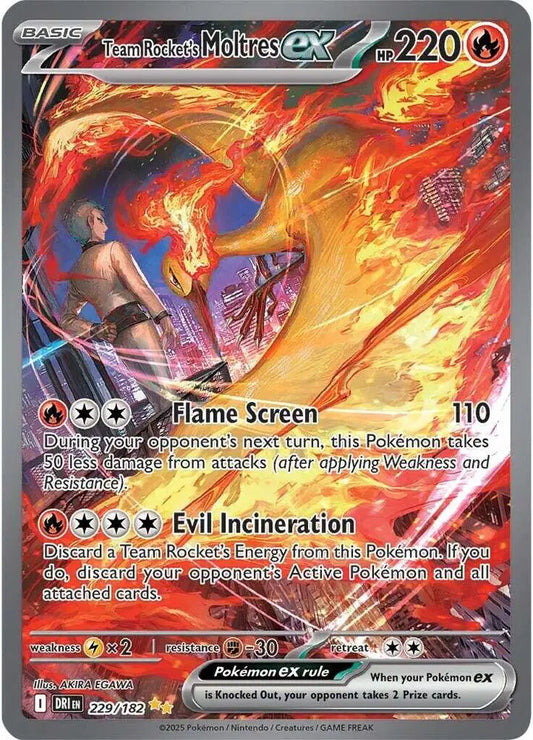 Team Rocket's Moltres ex Special Illustration Rare 229/182 Destined Rivals