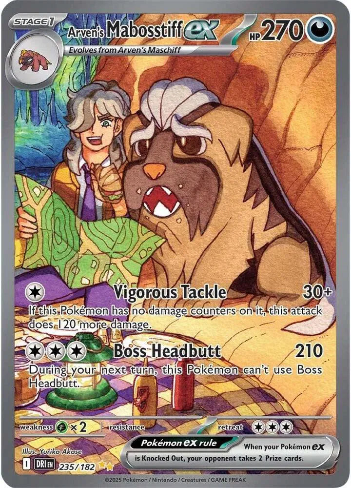 Arven's Mabosstiff ex Pokemon Special Illustration Rare 235/182 Destined Rivals