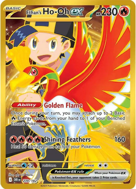 Ethan's Ho-oh ex Pokemon Hyper Rare 239/182 Destined Rivals