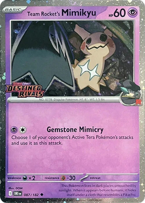 Team Rocket's Mimikyu (Prerelease) Scarlet & Violet Promo Uncommon 087/182