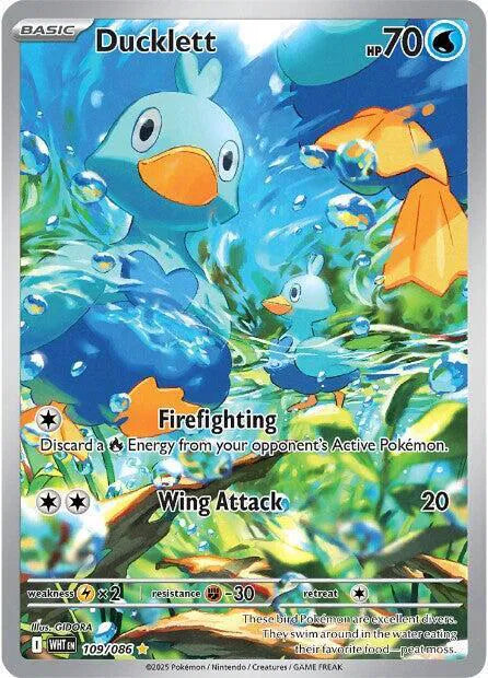 Ducklett White Flare Illustration Rare 109/086