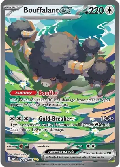 Bouffalant ex Pokemon Special Illustration Rare 170/086 White Flare