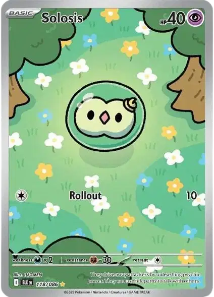 Solosis Pokemon Illustration Rare 118/086 Black Bolt