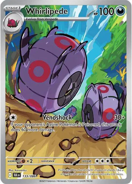 Whirlipede Illustration Rare 133/086 Black Bolt