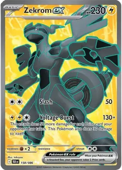 Zekrom ex Pokemon Secret Rare 158/086 Black Bolt