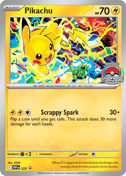 Pikachu (World Championship 2025) Scarlet & Violet Promo Promo 225