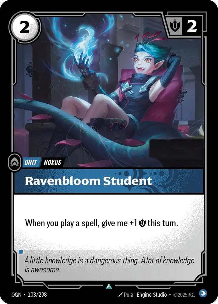 Ravenbloom Student Riftbound Uncommon 103/298 Origins