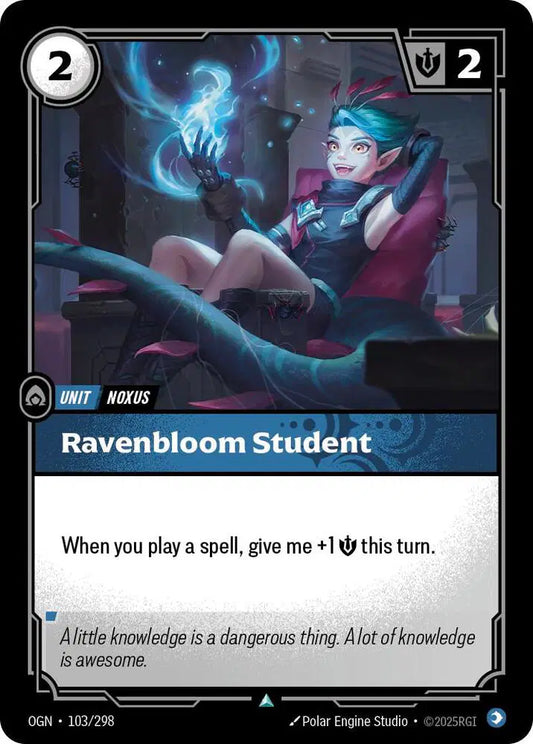 Ravenbloom Student Riftbound Uncommon 103/298 Origins