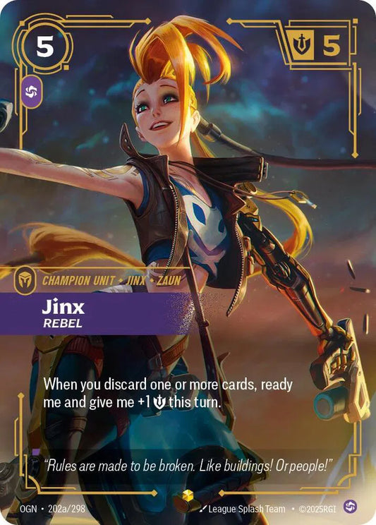 Jinx - Rebel (Alternate Art) Origins Alternate Art 202a/298