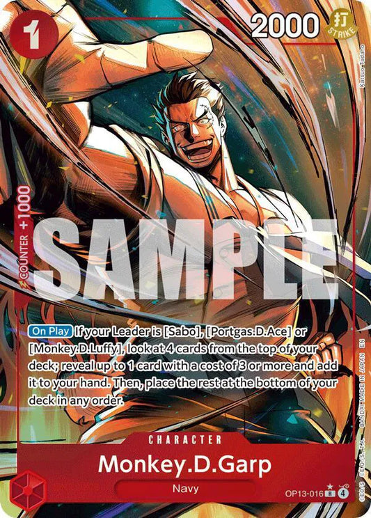 Monkey.D.Garp (Alternate Art) Carrying On His Will R OP13-016