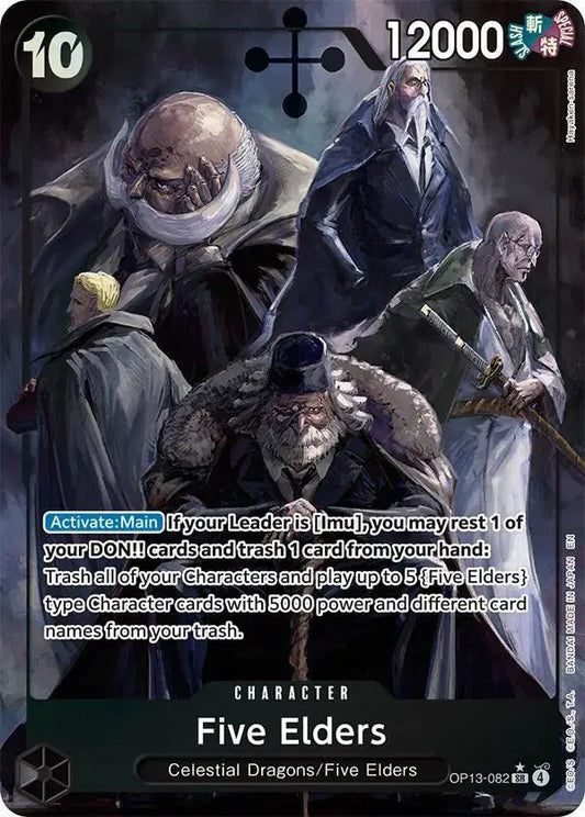 Five Elders (Alternate Art) SR OP13-082 Carrying On His Will