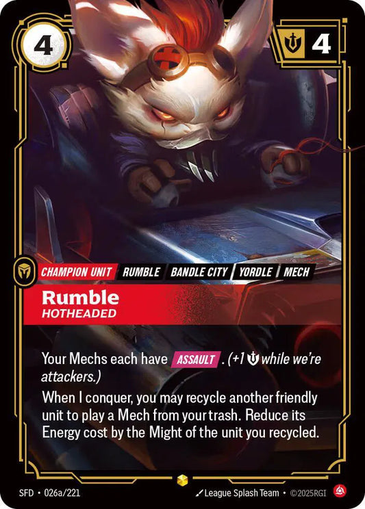 Rumble - Hotheaded (Alternate Art) Spiritforged Showcase 026a/221