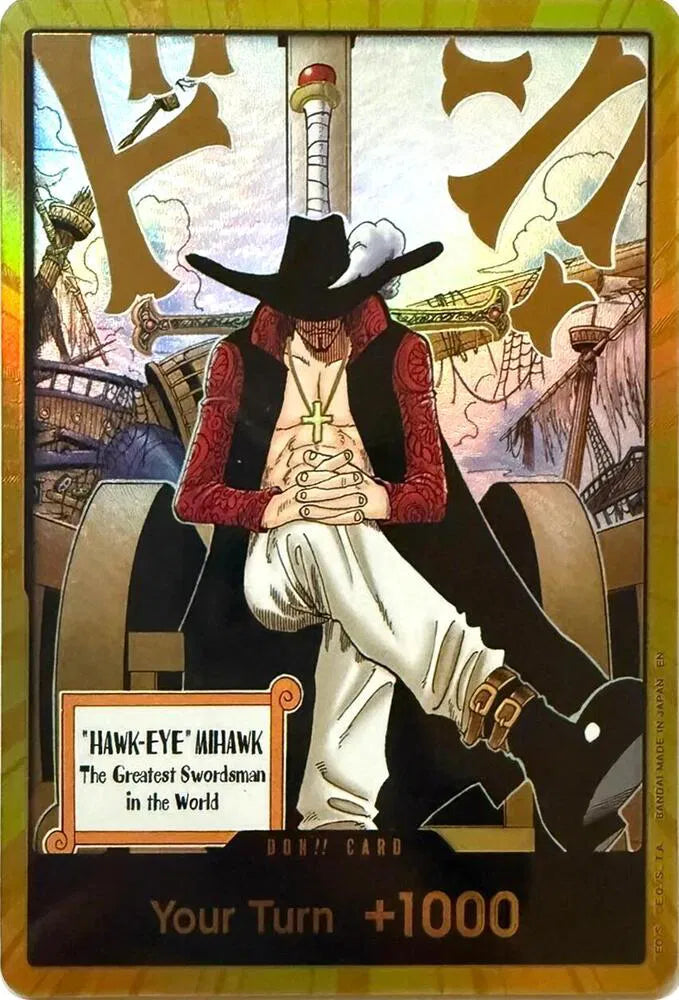 DON!! Card (Dracule Mihawk) (Gold) The Azure Sea's Seven DON!!
