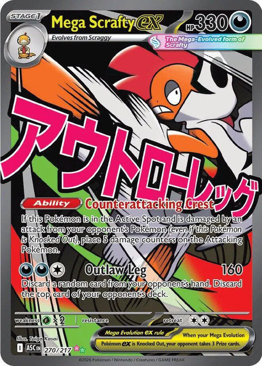 Mega Scrafty ex Ascended Heroes Mega Attack Rare 270/217
