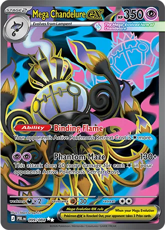 Mega Chandelure ex Pitch Black Ultra Rare 099/084