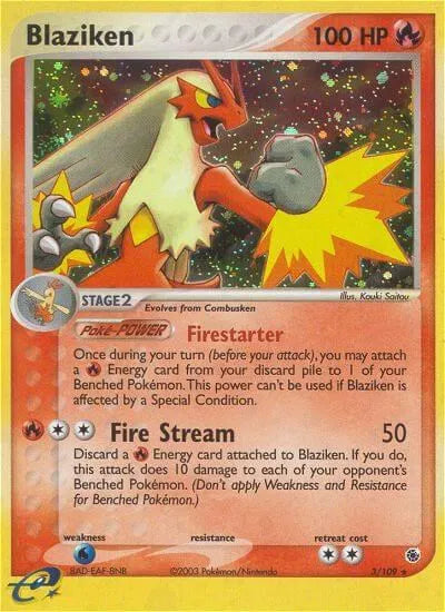 Blaziken Pokemon Holo Rare 3 EX Ruby & Sapphire