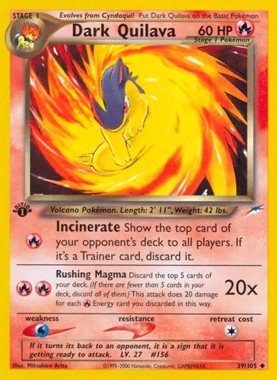 Dark Quilava Neo Destiny Uncommon 39 First edition