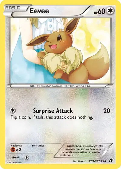 Eevee Pokemon Uncommon RC14 Legendary Treasures: Radiant Collections