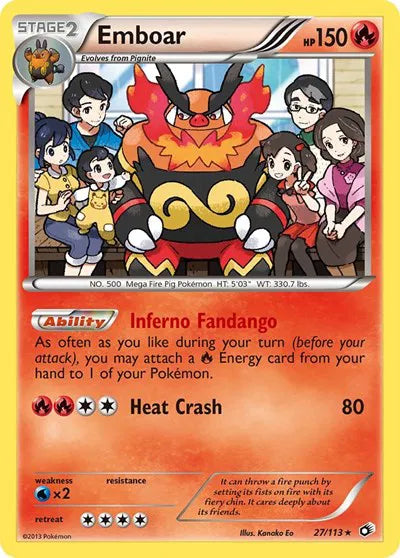 Emboar Legendary Treasures Holo Rare 27