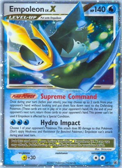 Empoleon Lv.X Pokemon Holo Rare DP11 Diamond and Pearl Promos - Damaged