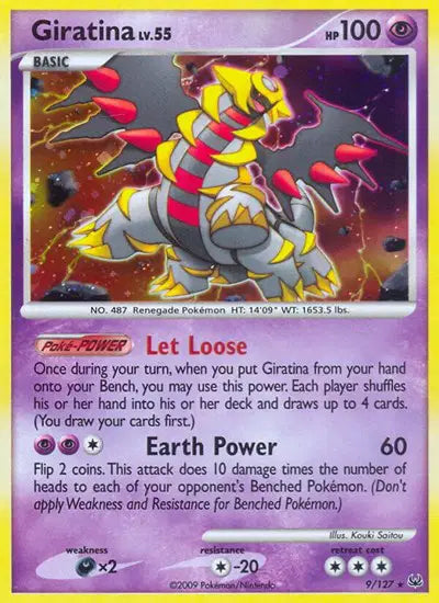 Giratina Lv. 55 Platinum Holo Rare 9
