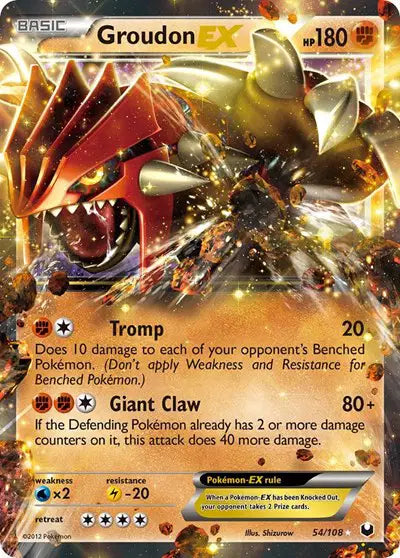 Groudon EX Pokemon Ultra Rare 54 Dark Explorers