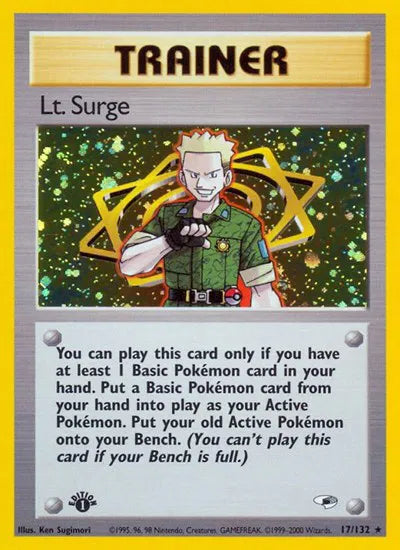 Lt. Surge (17) Gym Heroes Holo Rare 17