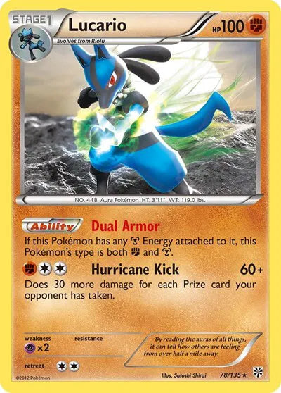 Lucario Plasma Storm Holo Rare 78