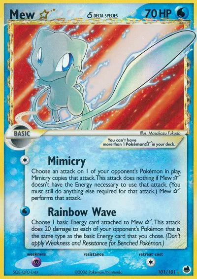 Mew Gold Star EX Dragon Frontiers Ultra Rare 101/101