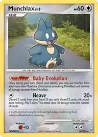 Munchlax Pokemon Rare 33 Diamond and Pearl (Reverse)