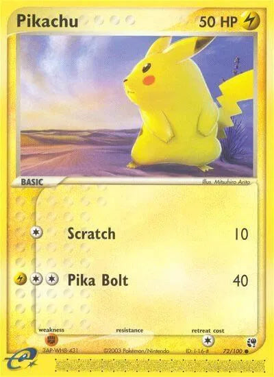 Pikachu EX Sandstorm Common 72