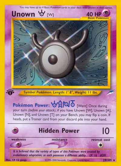 Unown [W] Neo Destiny Rare 29 (1st Edition)