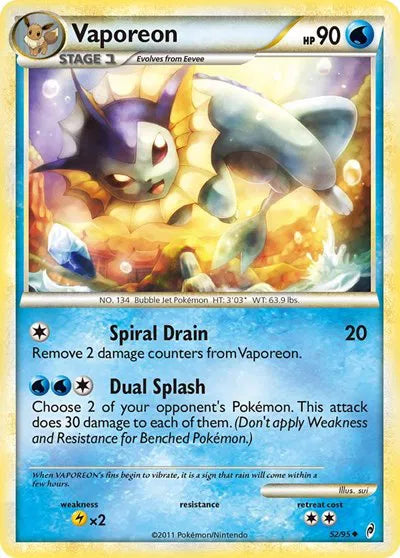 Vaporeon Call of Legends Uncommon 52