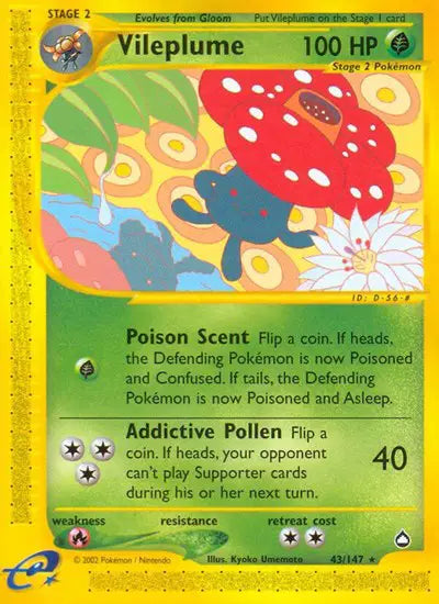 Vileplume Pokemon Rare 43 Aquapolis