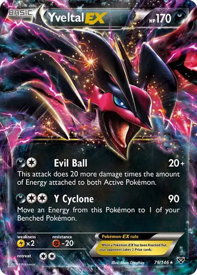 Yveltal EX Pokemon Ultra Rare 79 XY Base Set