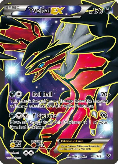 Yveltal EX (144 Full Art) Pokemon Ultra Rare 144 XY Base Set
