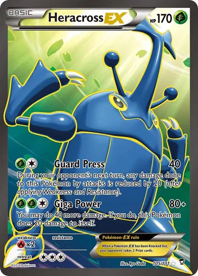Heracross EX (105 Full Art) Pokemon Ultra Rare 105 Furious Fists