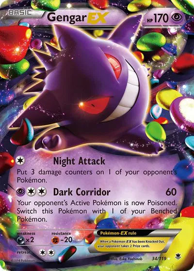 Gengar EX Pokemon • Ultra Rare • 34 Phantom Forces