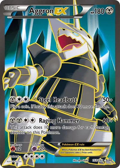 Aggron EX (153 Full Art) Pokemon Ultra Rare 153 Primal Clash