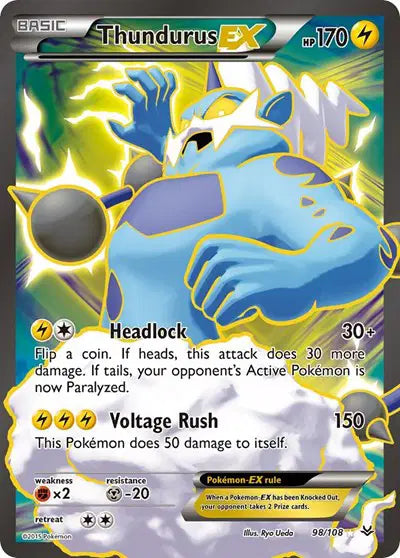 Thundurus EX (98 Full Art) Roaring Skies Ultra Rare 98