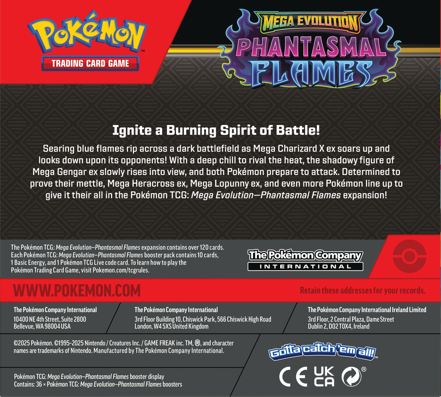 Pokemon TCG: Phantasmal Flames Booster Box (36 Packs)