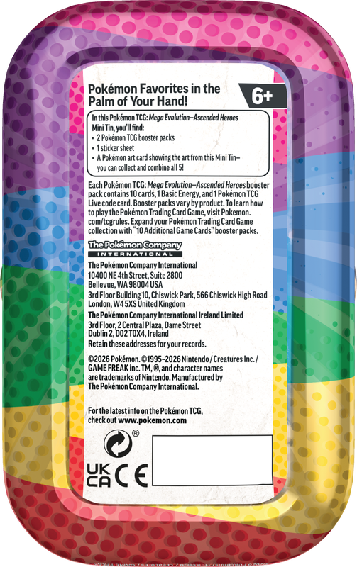 Pokemon TCG: Mega Evolutions - Ascended Heroes - Mini Tin [ARRIVES  February 20, 2026]